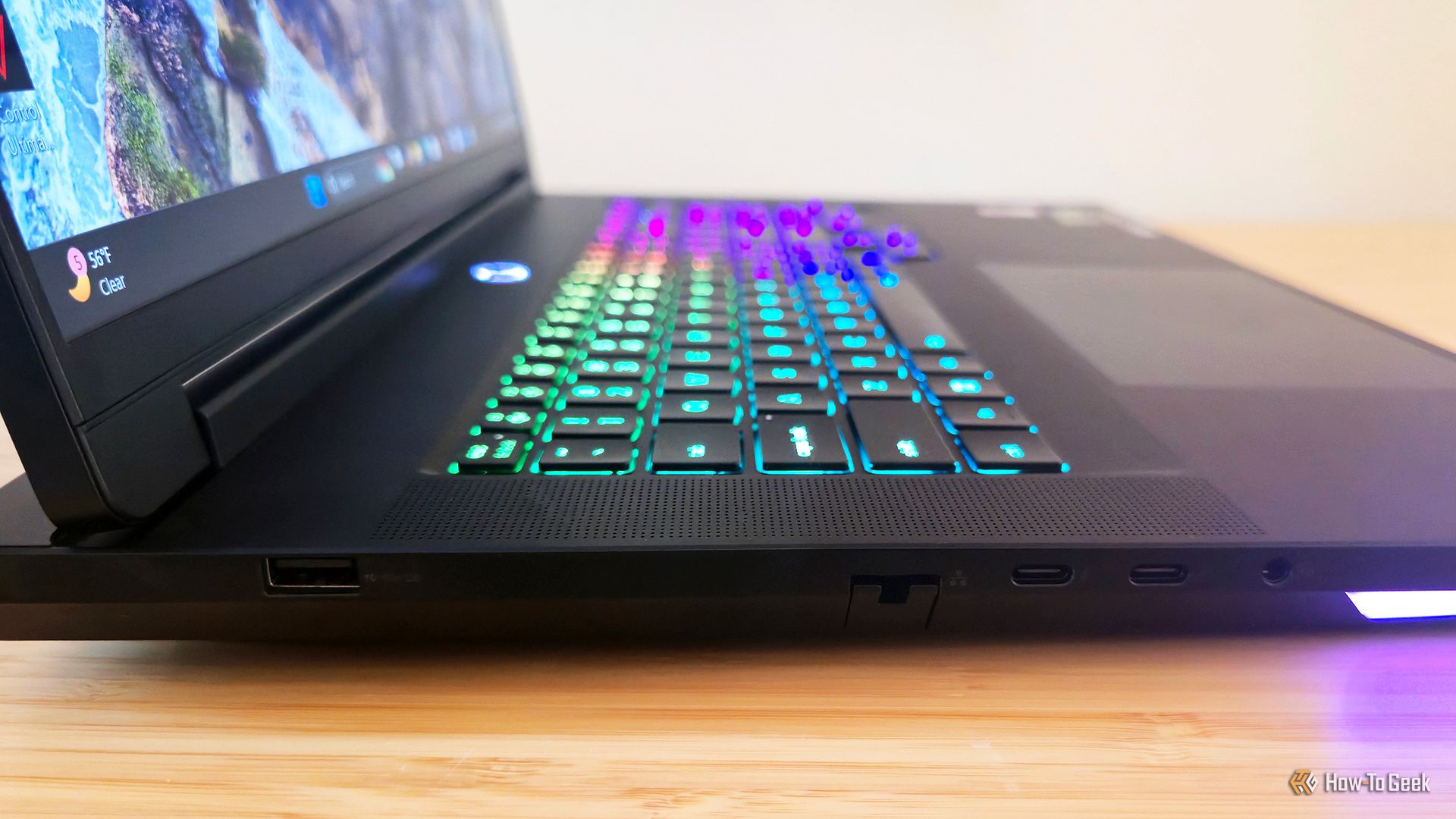 The left side ports on the Lenovo Legion 9i Gen 10 gaming laptop.