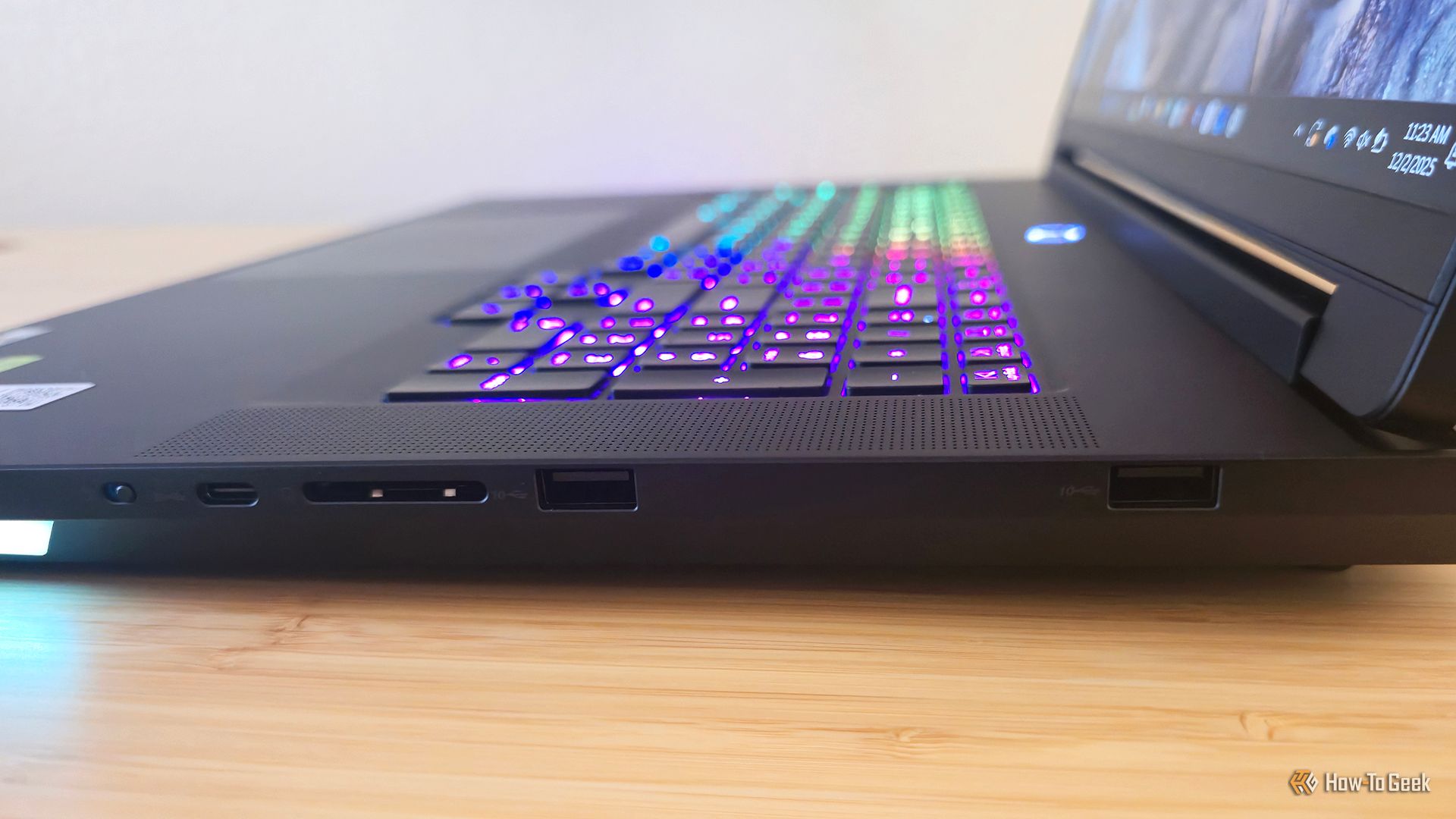 The right side ports on the Lenovo Legion 9i Gen 10 gaming laptop.