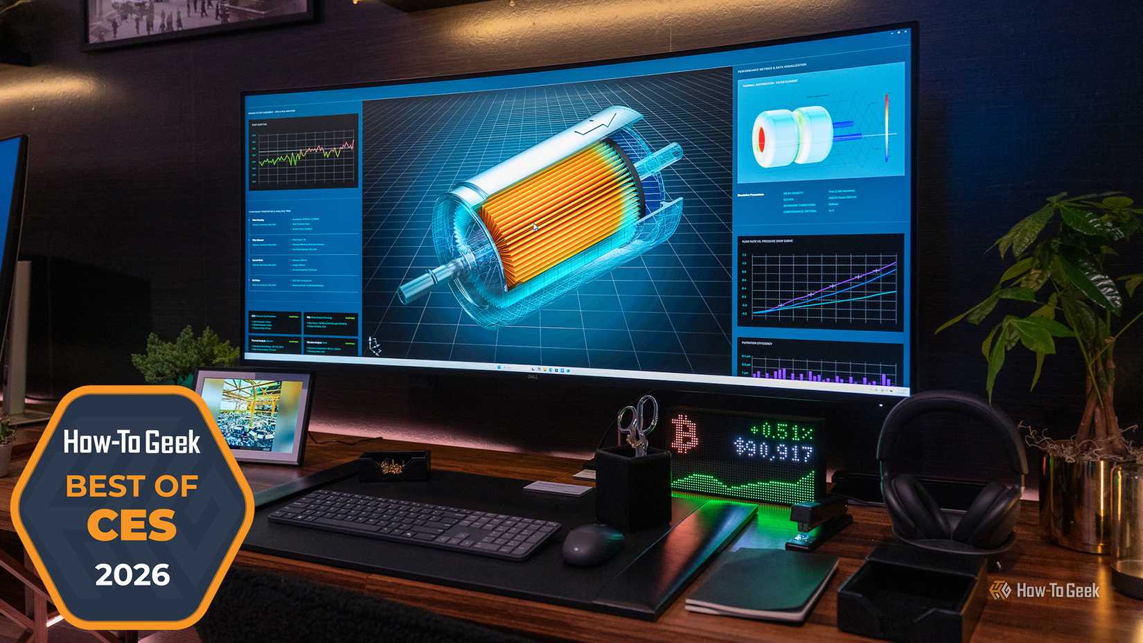 Dell UltraSharp 52 Thunderbolt Hub Monitor (U5226KW) sitting on a table.