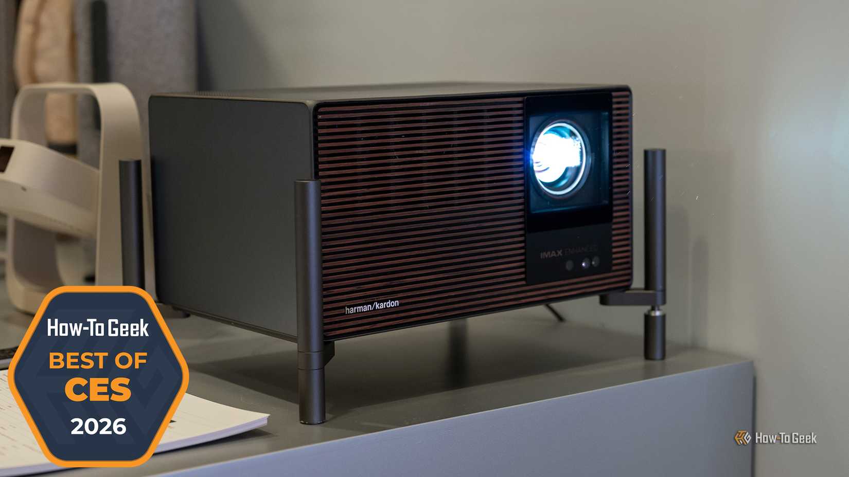 The XGIMI Titan Noir projector on display at CES 2026.
