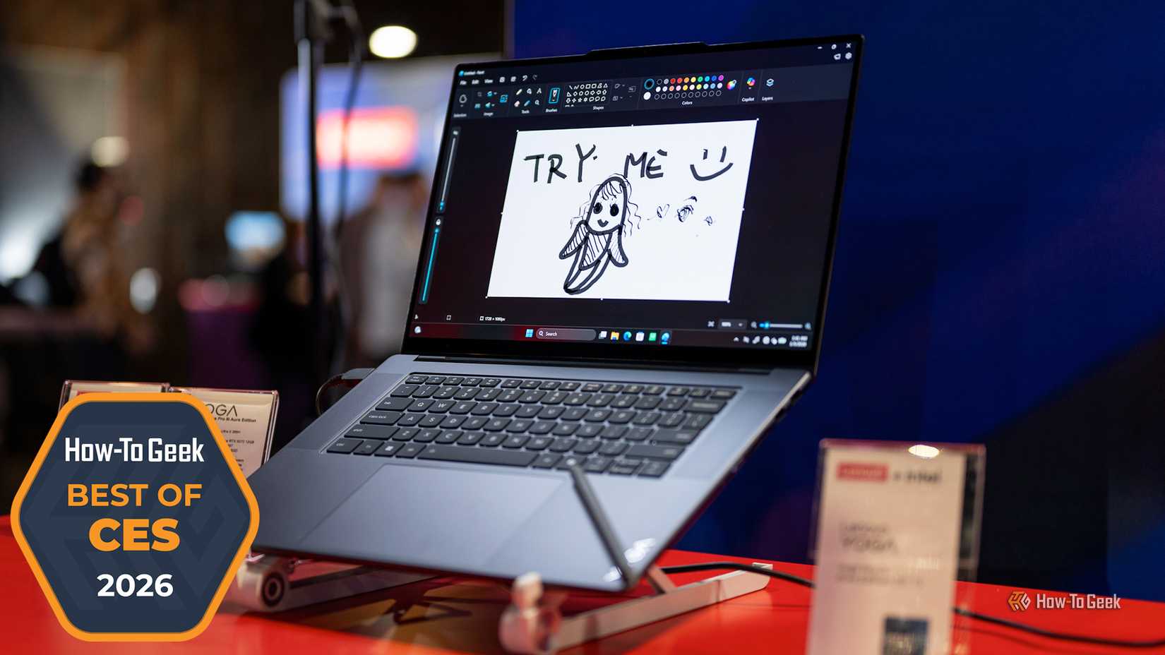 Lenovo Yoga Pro 9i Aura Editition 16-inch Gen 11 laptop sitting on a table.