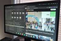 A computer monitor showing apps open on a COSMIC Linux desktop.