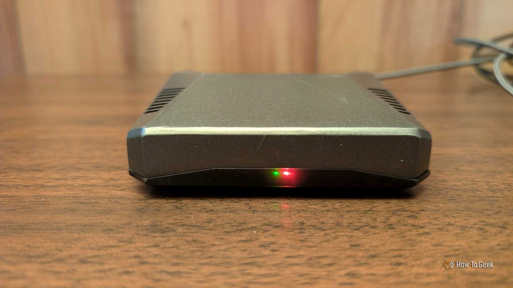 A Raspberry Pi with a green light on.