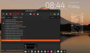 A screenshot showing how to customize Conky using the manager