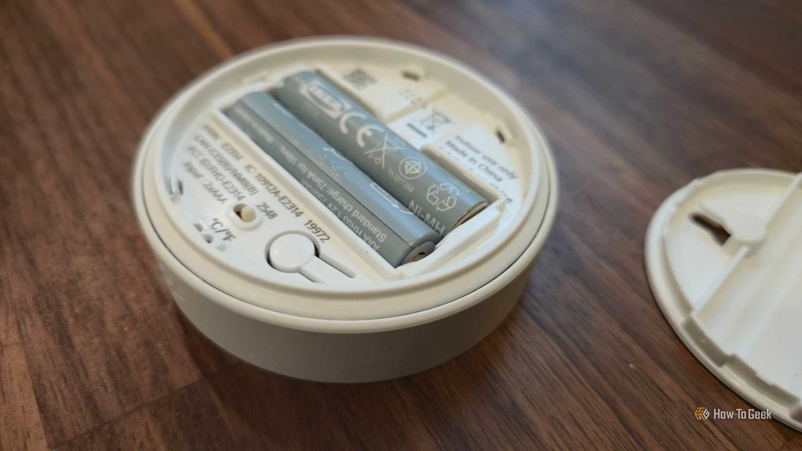 AAA batteries inside of an IKEA TIMMERFLOTTE.