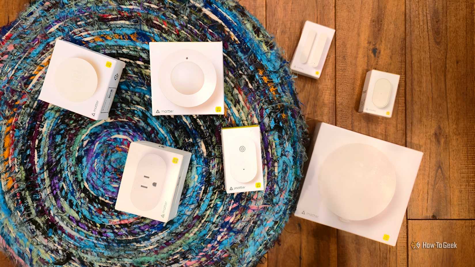 Boxes for several IKEA Matter products.