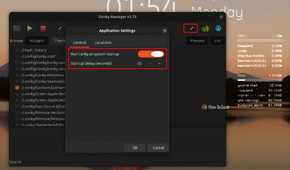 Conky Manager application settings to ensure desktop widgets run at startup