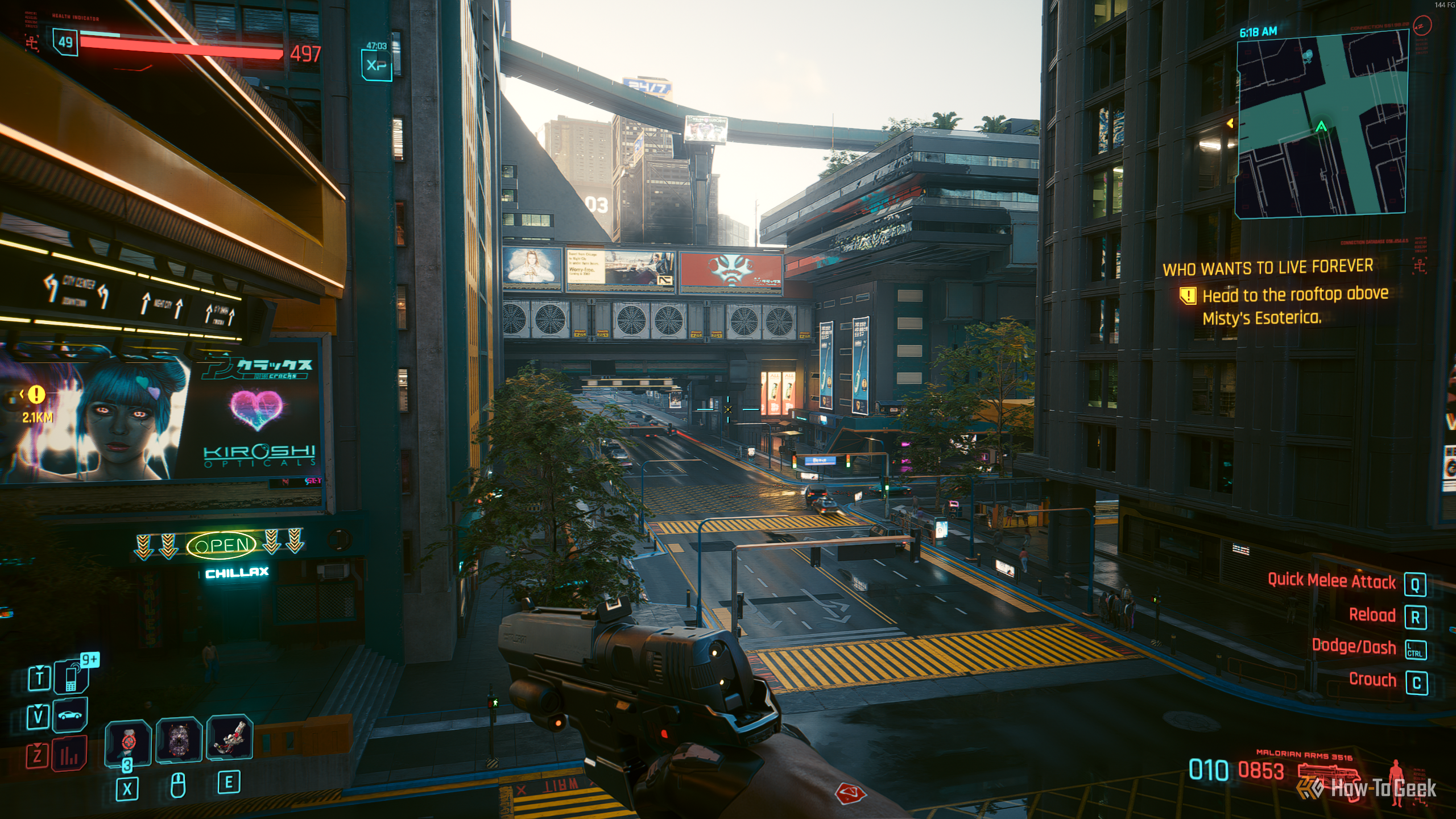 A scene from Cyberpunk 2077.