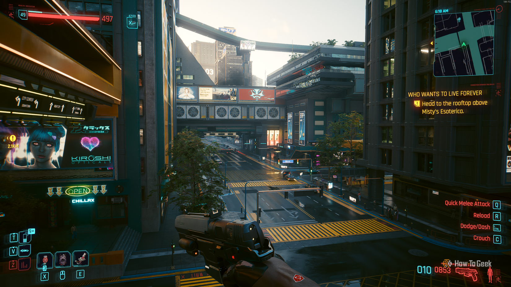 A scene from Cyberpunk 2077.
