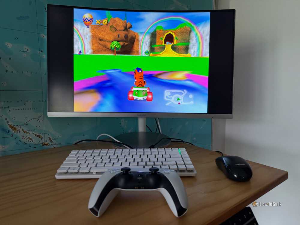 Recalbox running on a Raspberry Pi 500, with Amiga joystick compatibility