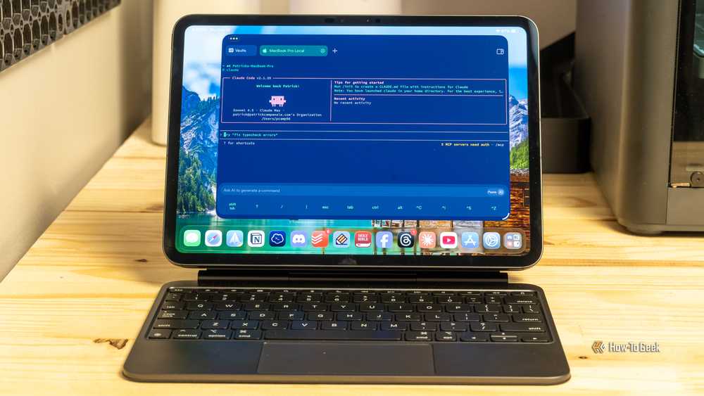 Claude Code running in terminal on an iPad. AI can help build standalone tools that don't depend on continued access to any particular service.