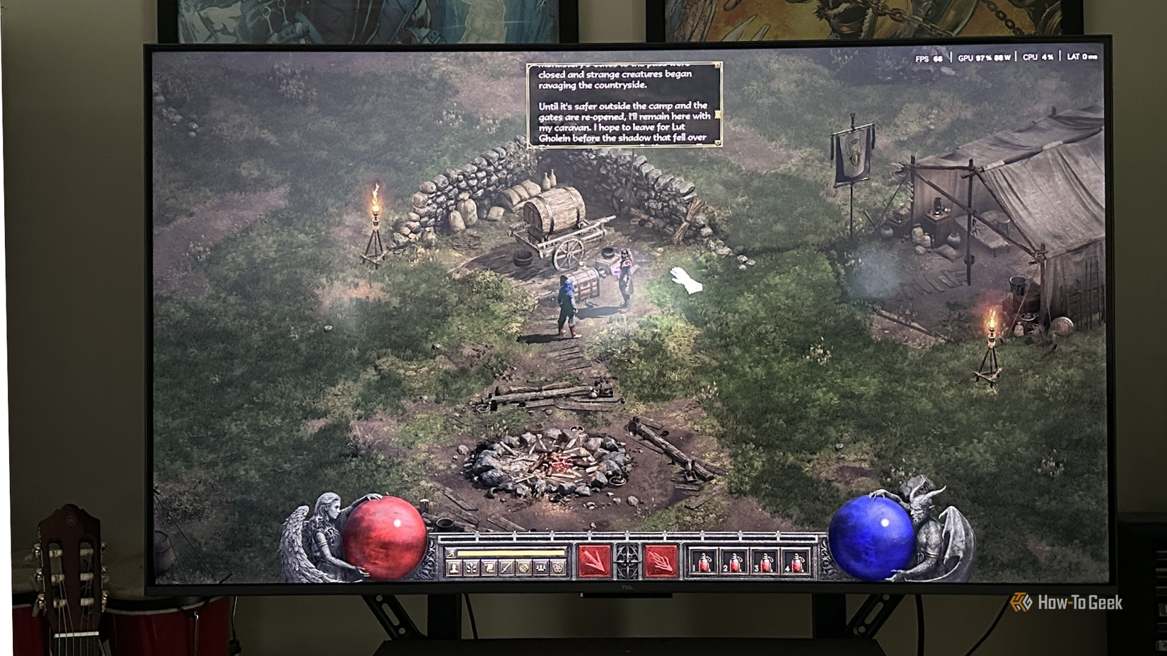 Diablo II resurrected on a 4K TV.