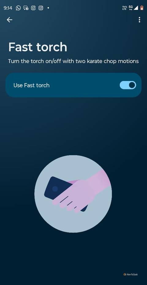 Fast Torch feature in Motoral smartphone.