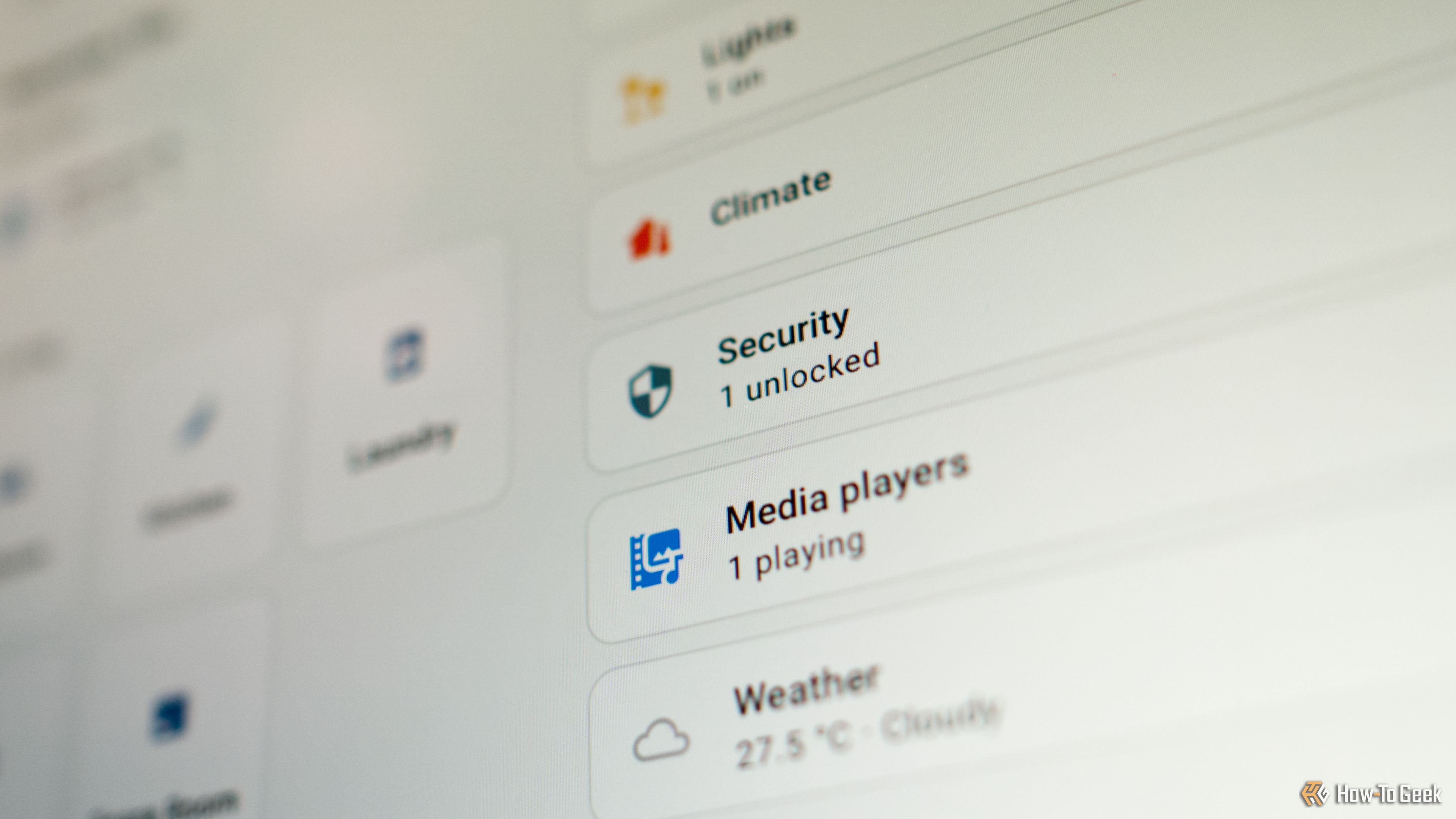 Home Assistant dashboard with security emphasis.