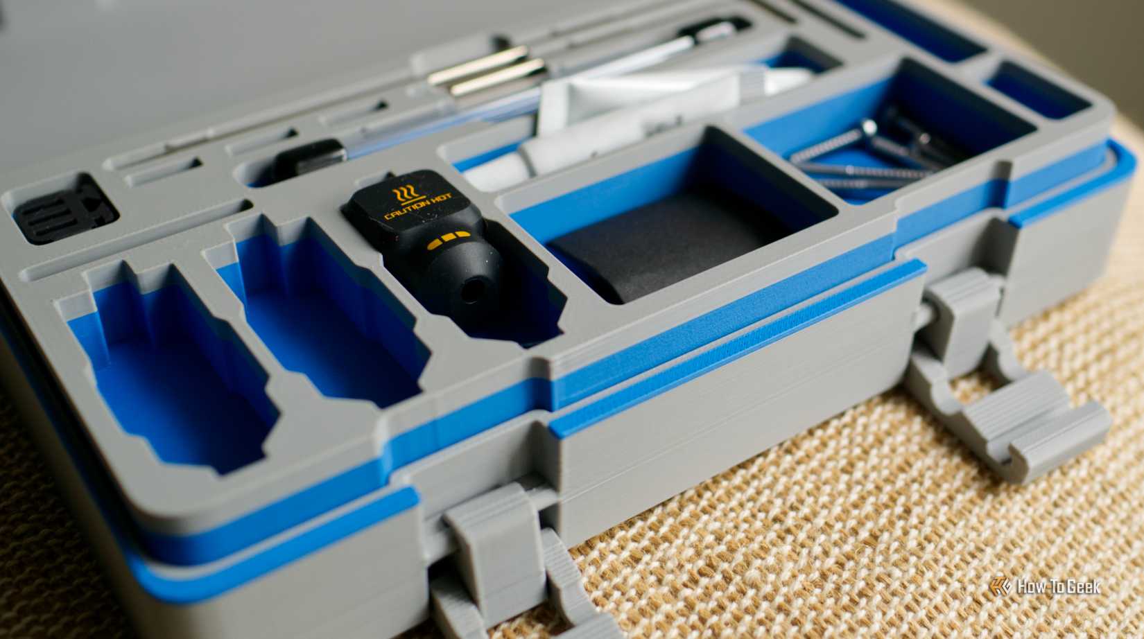 Open 3D printed toolbox for Bambu Lab P2S.