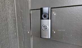 Ring Wired Doorbell Pro mounted on a wall.