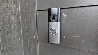Ring Wired Doorbell Pro mounted on a wall.