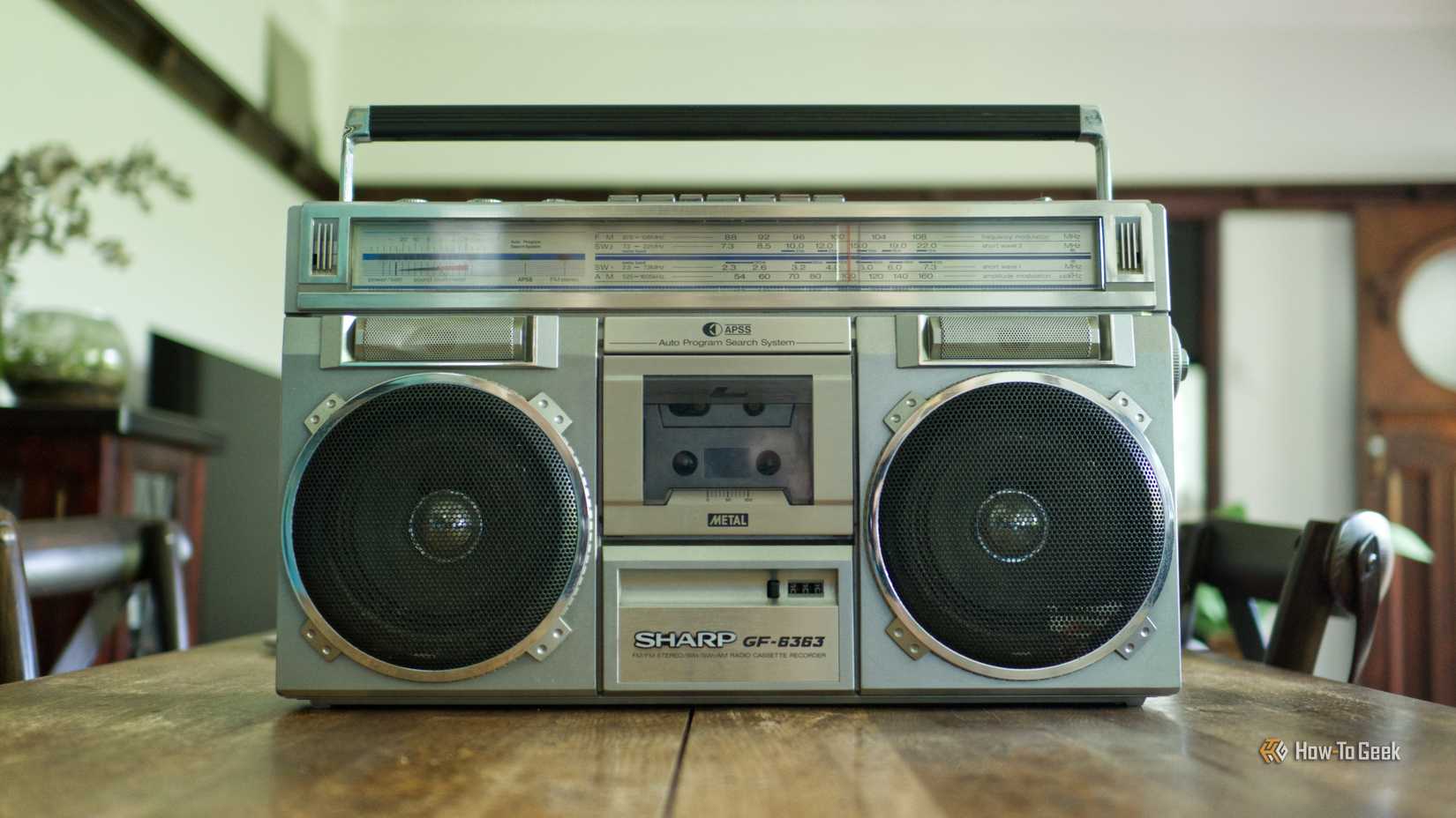 Sharp GF-6363 stereo cassette boombox.