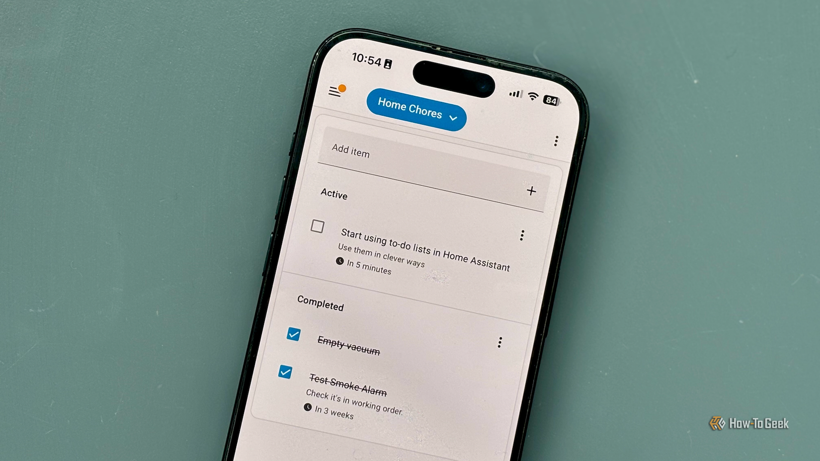 Home AssistantのToDoリスト画面に表示された複数のタスク