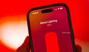 Apple Home control for a mood lighting group created in Home Assistant.