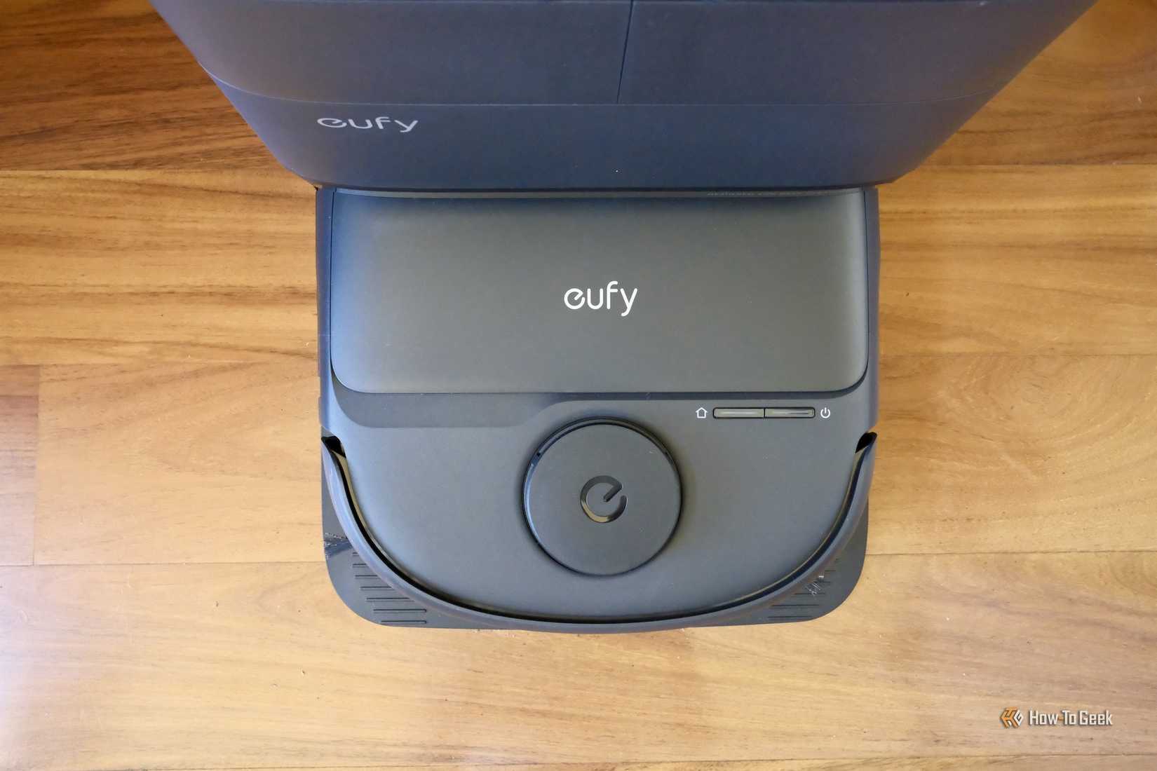 top view of the Eufy Omni C28 and dock.