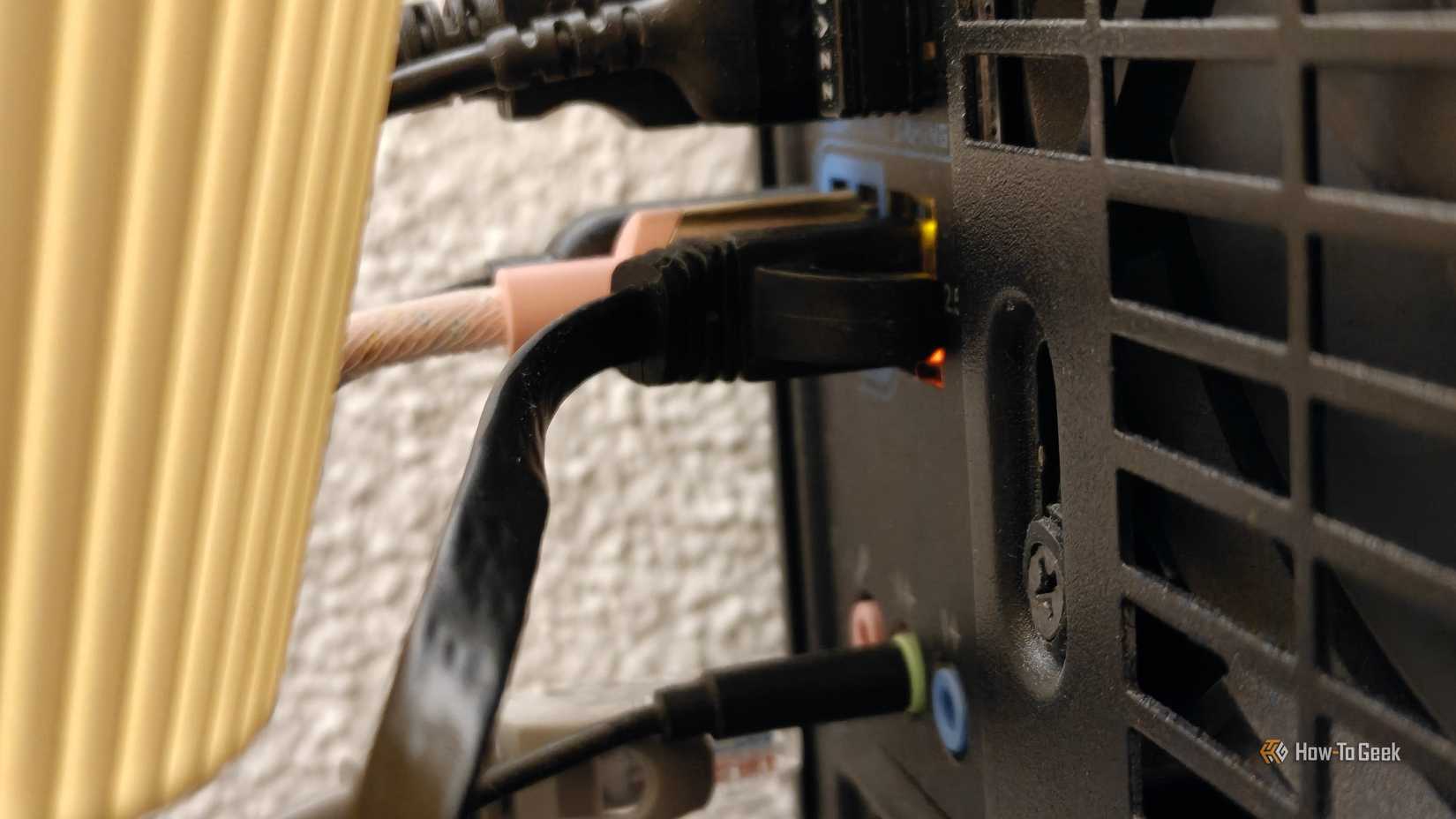 Ethernet cable connected to the PC.