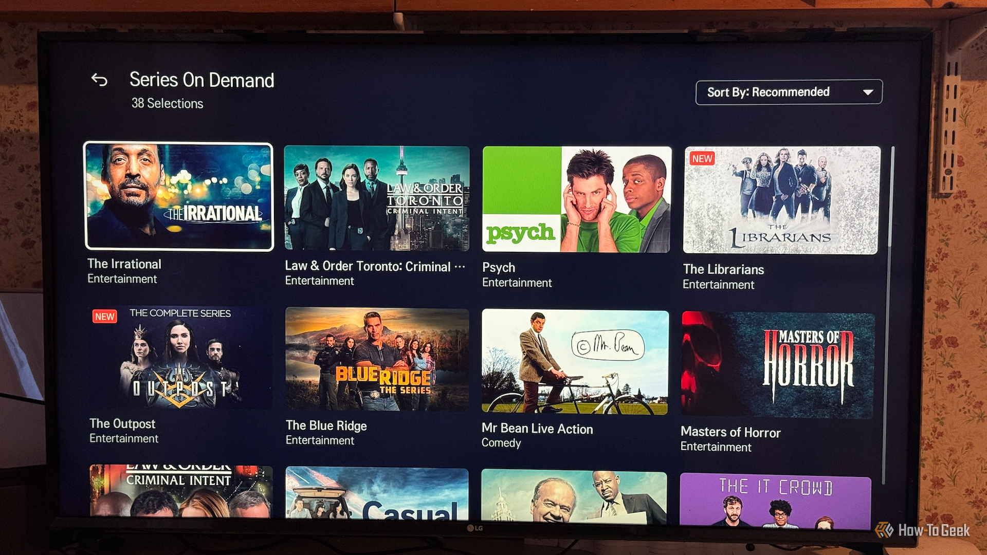 On demand TV series on LG Channels on an LG TV.