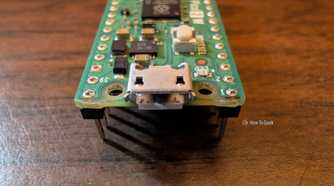 Pico 2 W with the USB port visible.