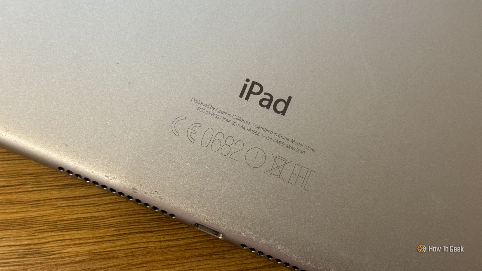 The rear of a broken iPad Air 2.