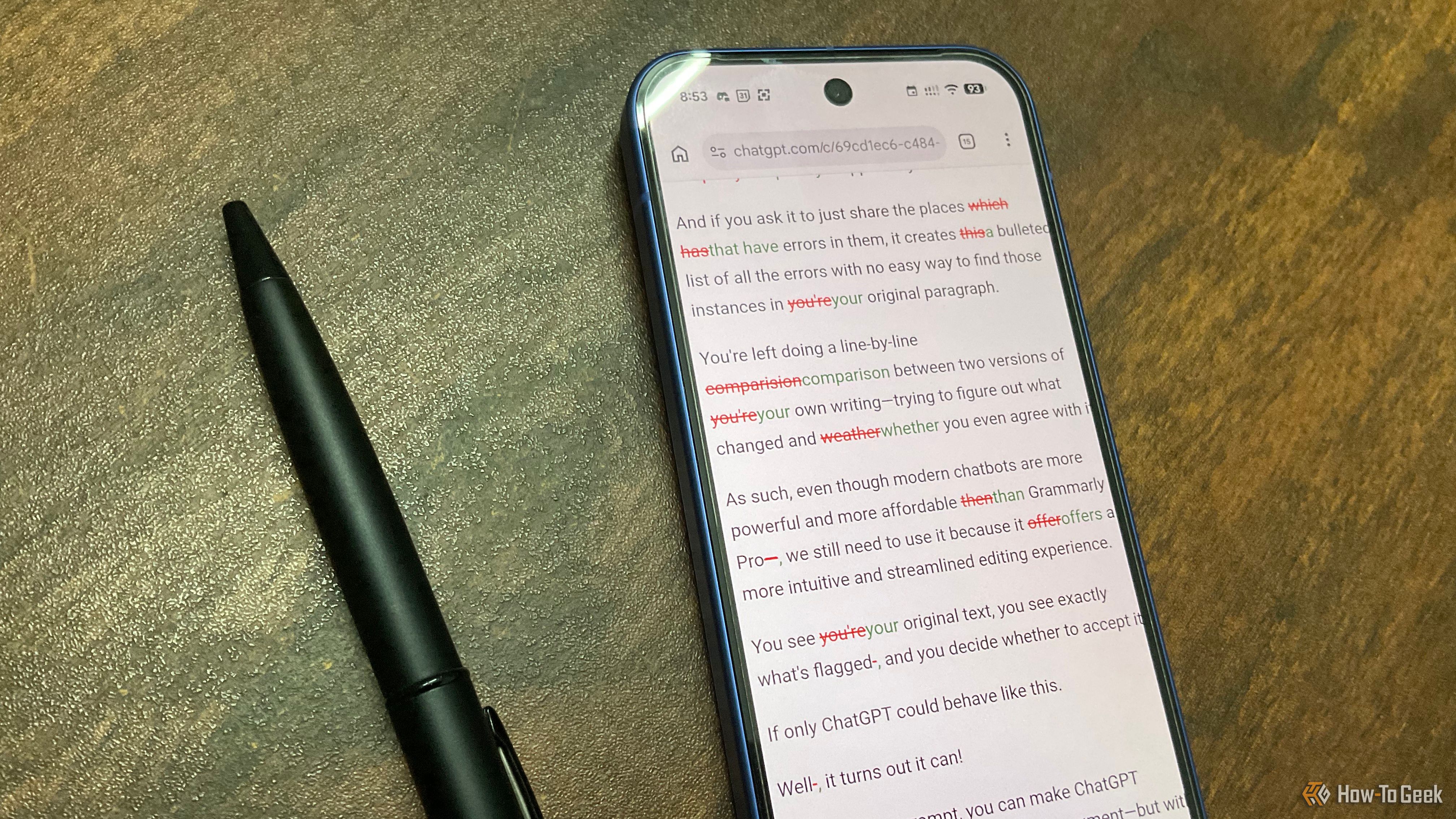 This prompt turns ChatGPT into Grammarly Pro