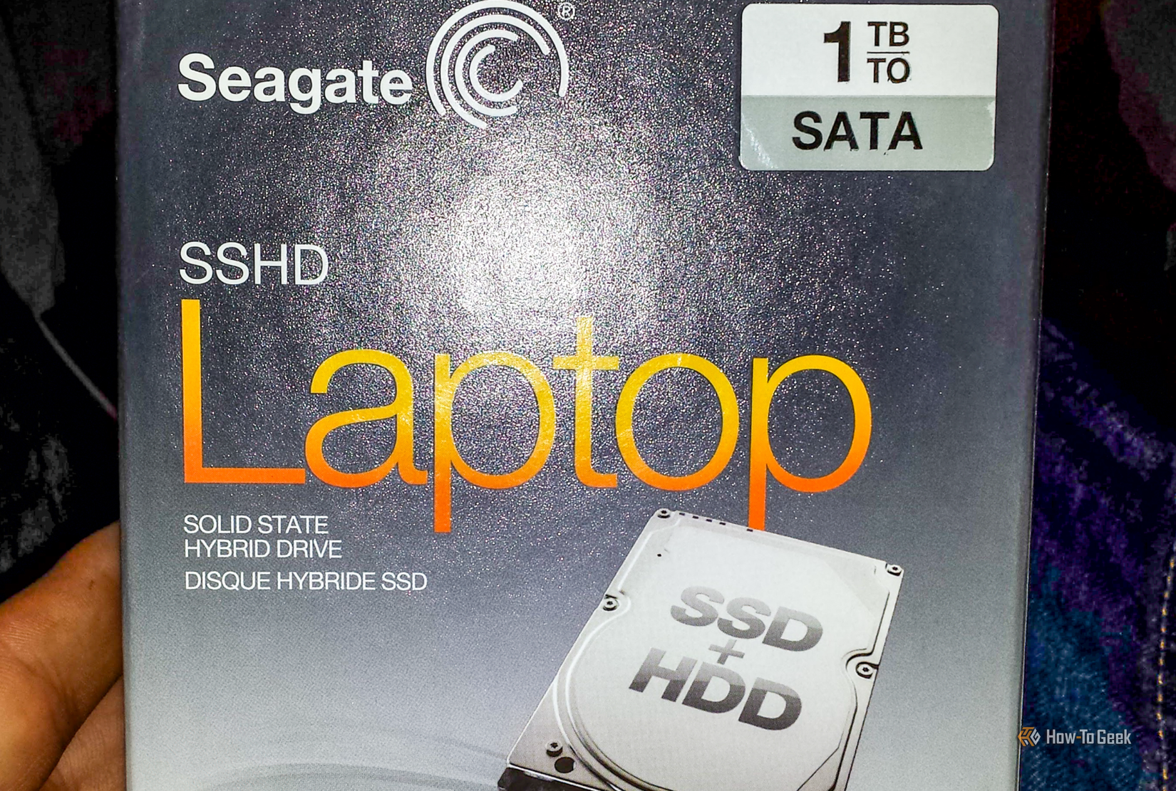 A Seagate 1TB Laptop SSHD Hybrid Hard Drive SSD.