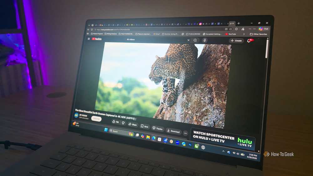 Video playback on the Zenbook A16's 3K OLED display