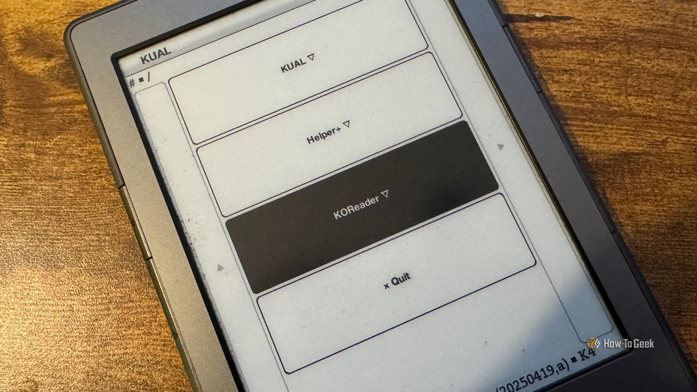 KOReader running on a jailbroken Kindle 4, displaying Moby Dick with custom formatting options