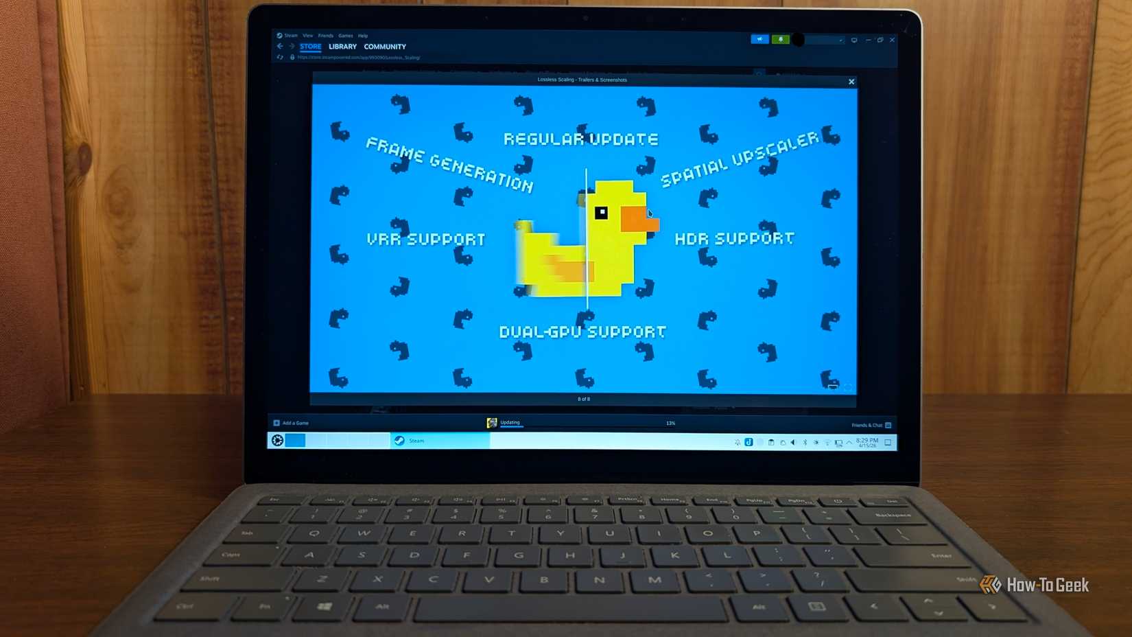 Lossless Scaling open on a laptop running Kubuntu. 