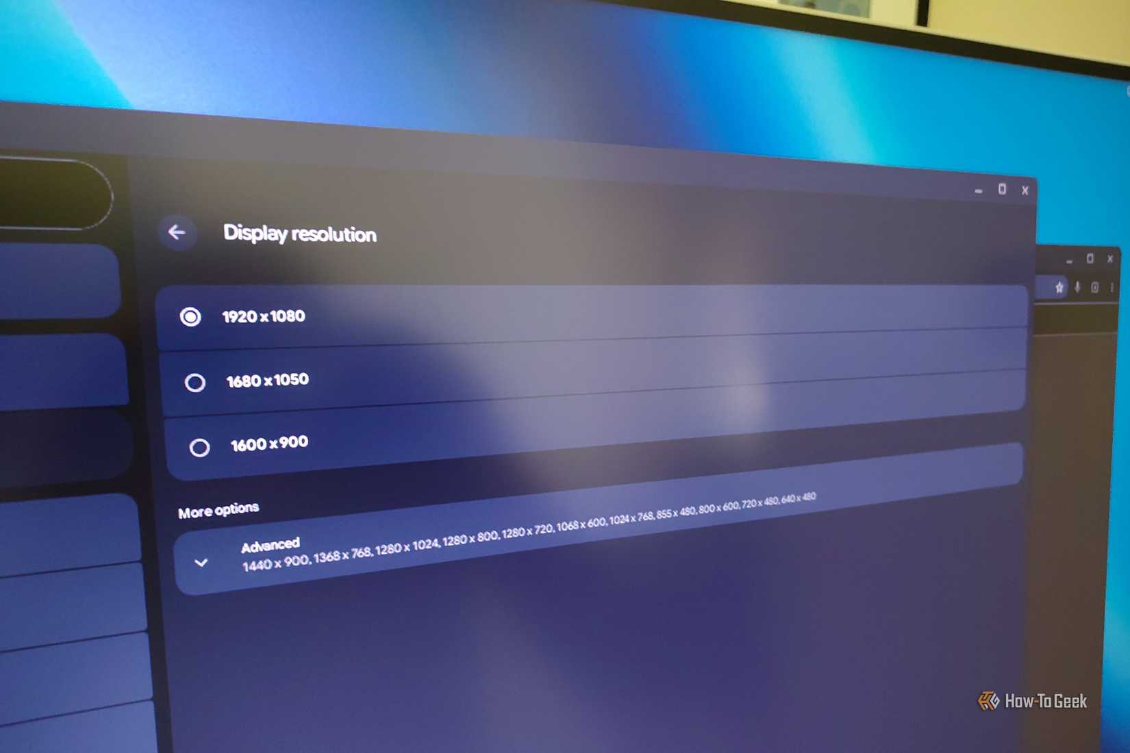 Display resolution on a Pixel Desktop.