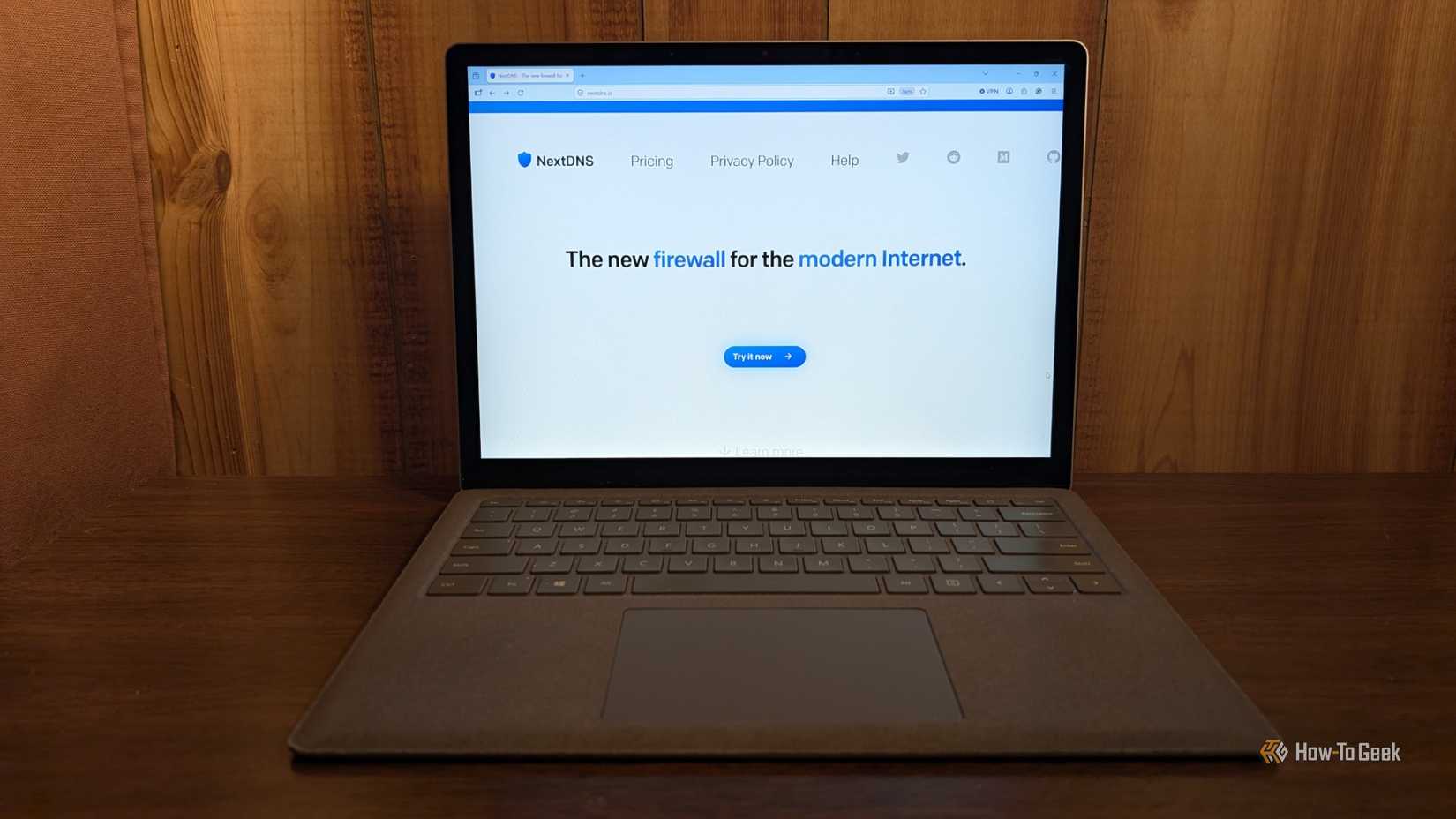 NextDNS open on a laptop. 