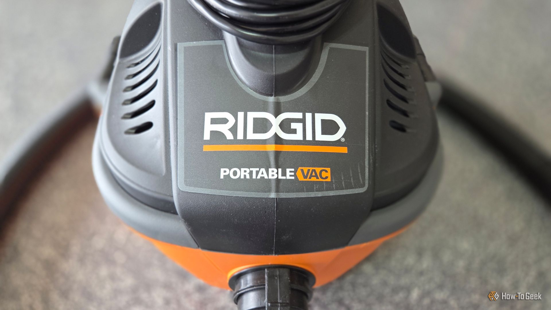 RIDGID shop vac front logo
