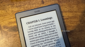 The opening lines of Moby Dick in KOReader on a Kindle 4.