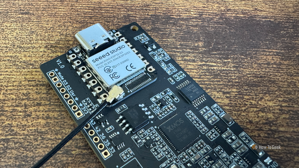 The XIAO ESP32-S3 mounted on a ReSpeaker Lite development board