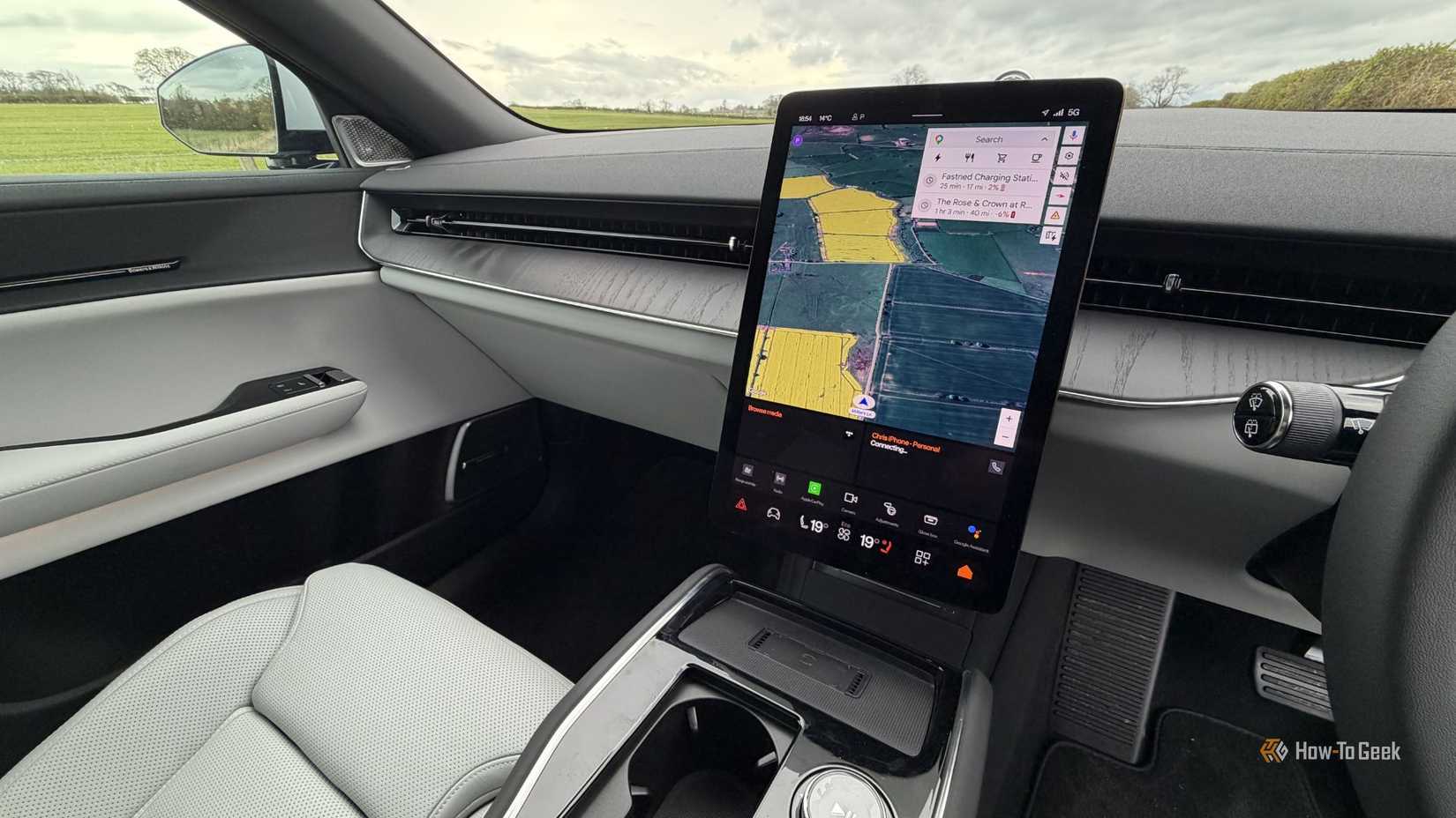 Close-up shot of the touchscreen on the dashboard of a 2026 Polestar 3 Dual Motor Performance.