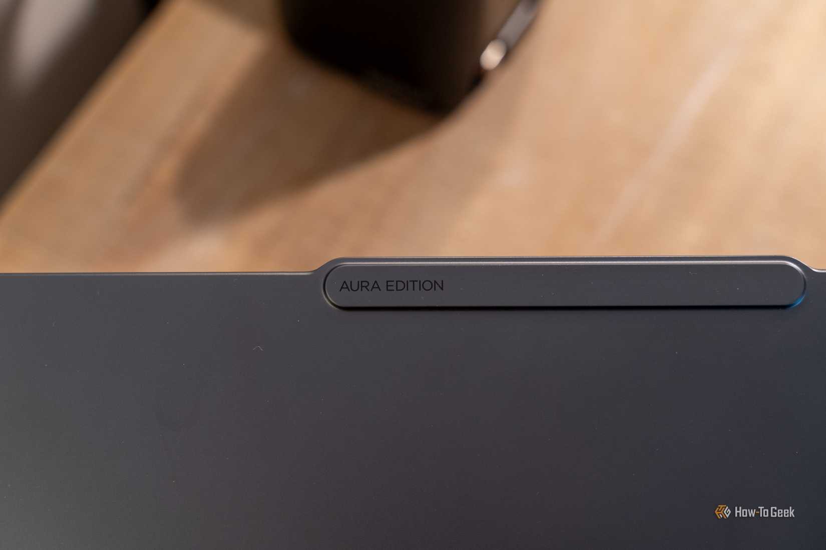 Lenovo Yoga Pro 9i Aura Edition Gen 11 Aura Edition branding close-up.