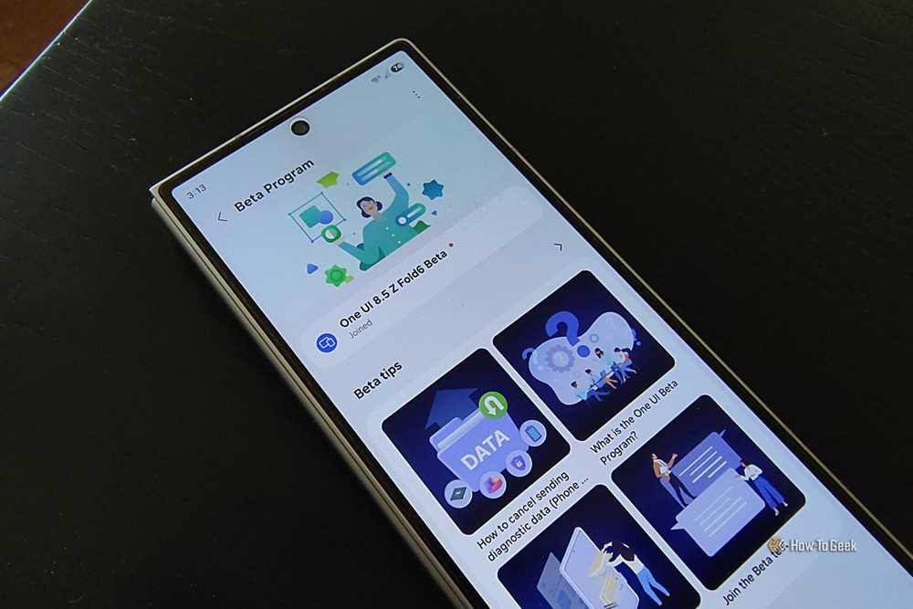 One UI beta enrollment through Samsung Members on a Galaxy Z Fold 6