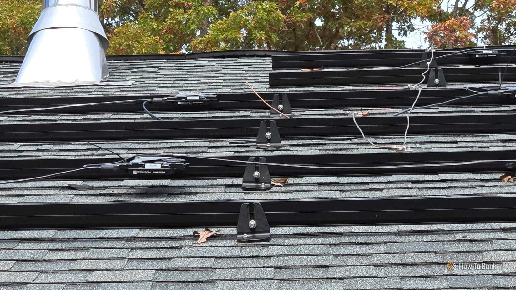 Racks and wiring for solar panels.