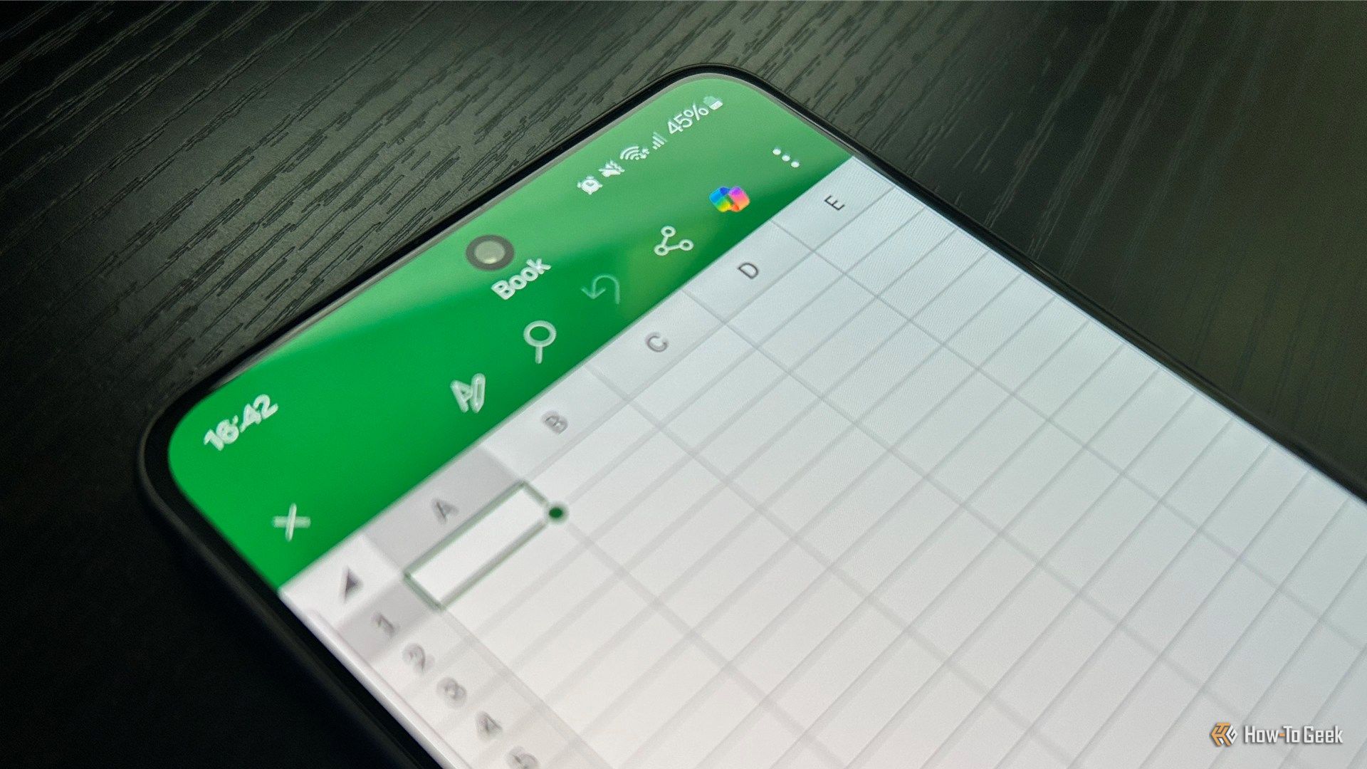 The Excel mobile app on Android.