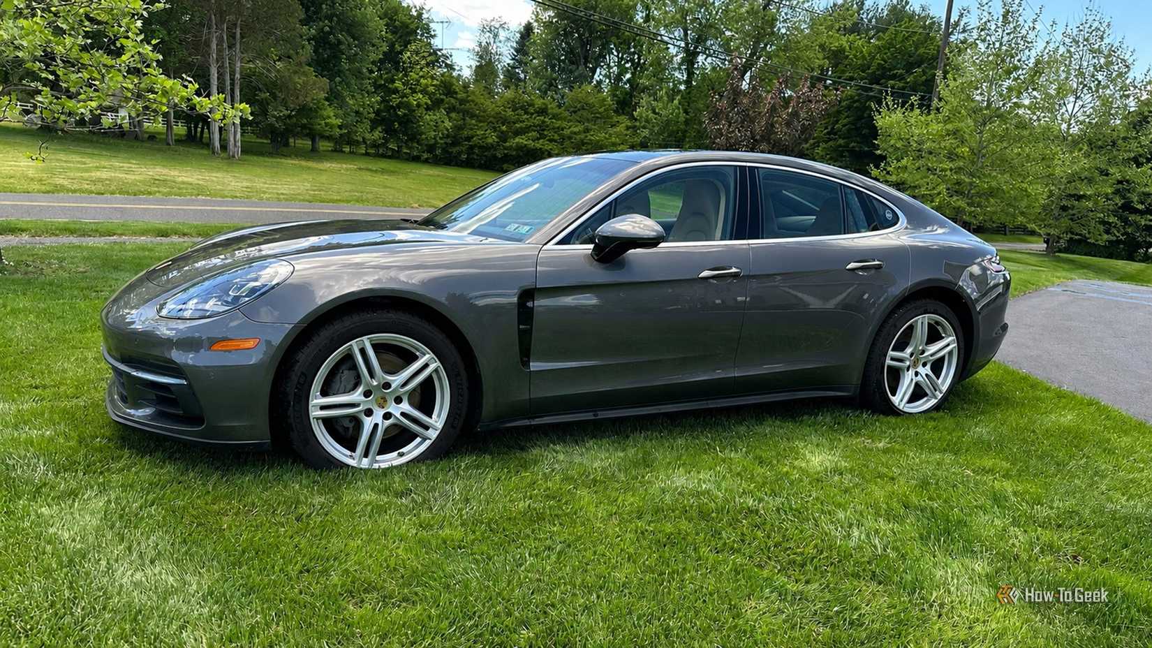 Washed Porsche Panamera 4S on grass