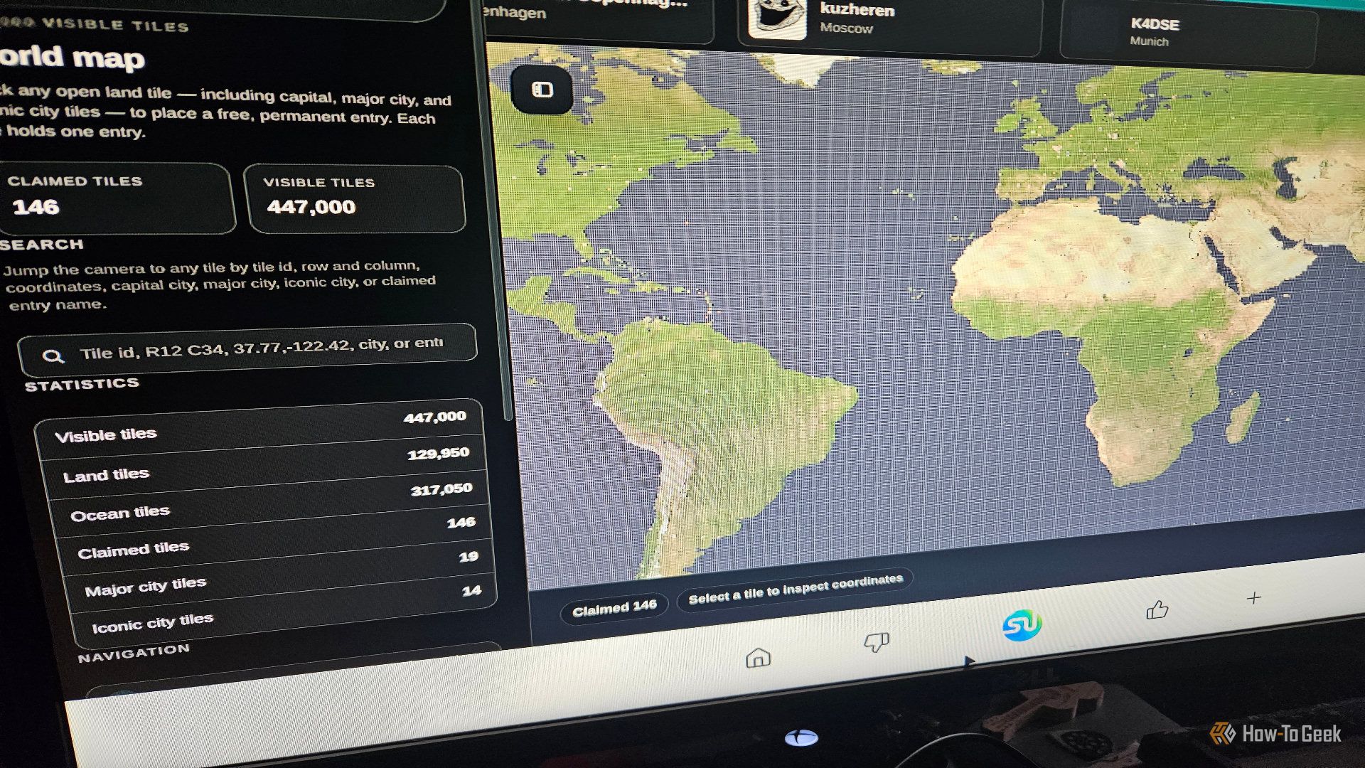 A world map appears on the screen in StumbleUpon CC.