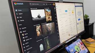 Immich, Home Assistant, and Bitwarden on side by side in a Windows PC.