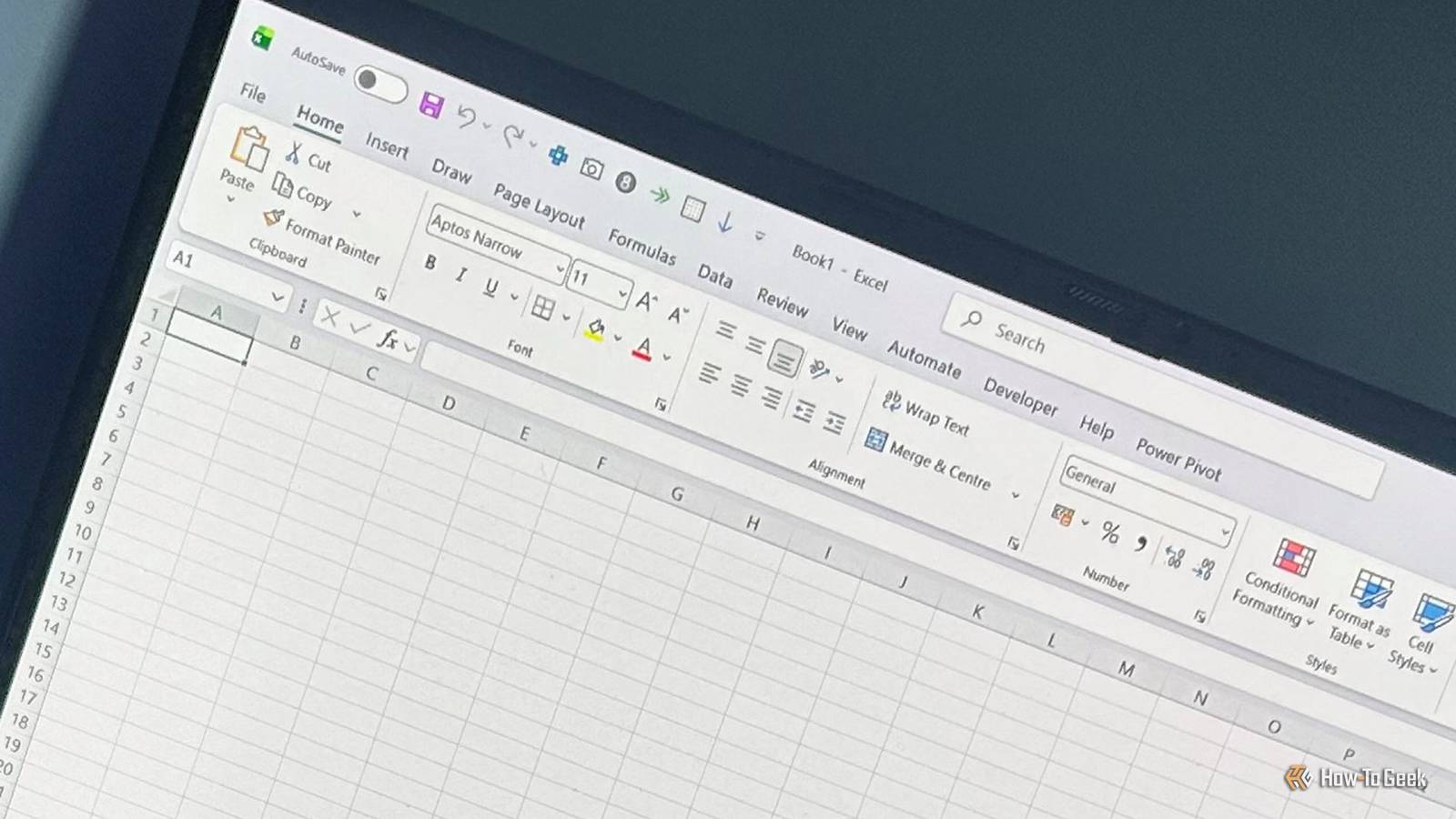 Laptop screen showing the Excel Quick Access Toolbar with custom command icons.