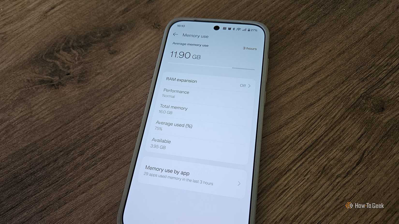 The RAM expansion feature on a OnePlus 15.