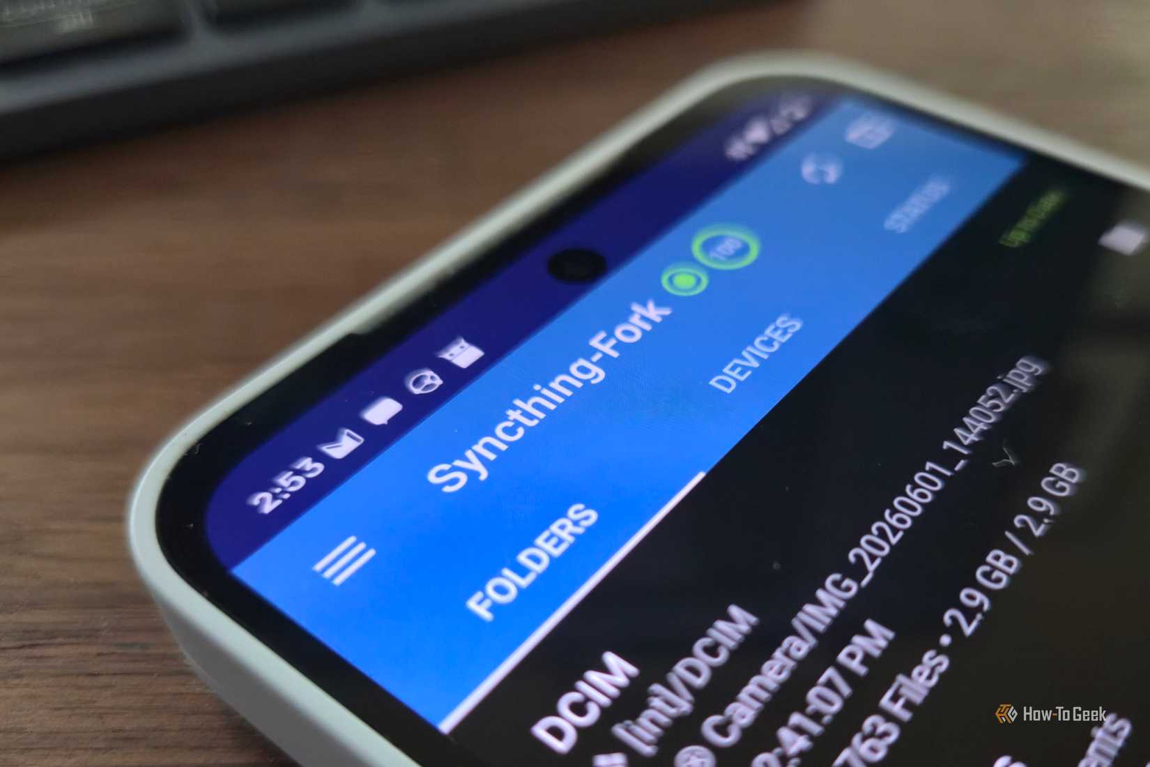Syncthing-fork on a Fairphone 6.